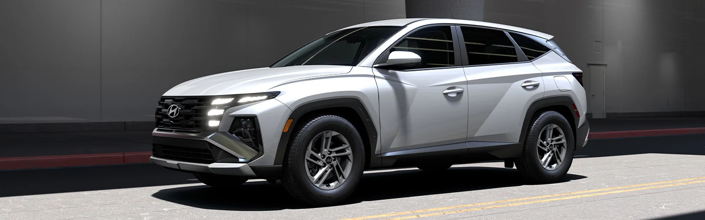 2025 Hyundai Tucson Specs color white and side view