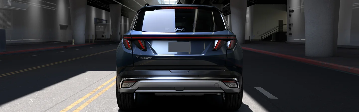 2025 Hyundai Tucson Specs color blue and back view