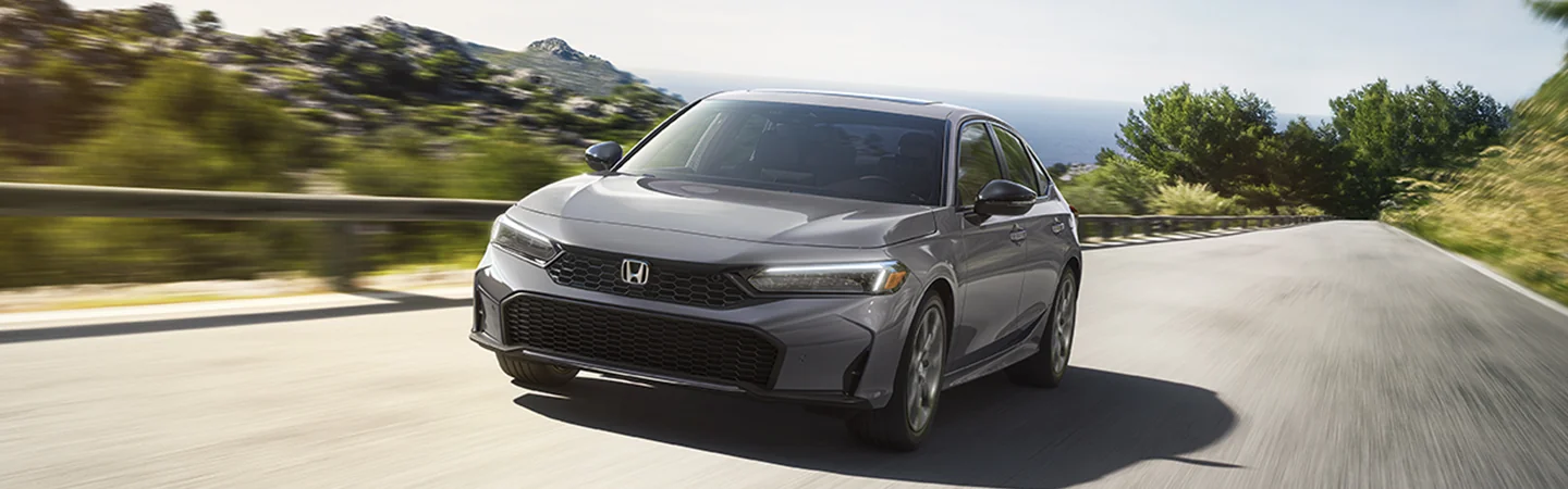 2025 Honda Civic Sedan Hybrid gray front view