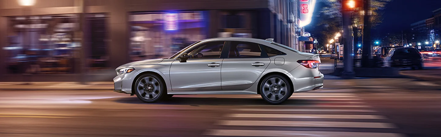 2025 Honda Civic Sedan Hybrid white side view