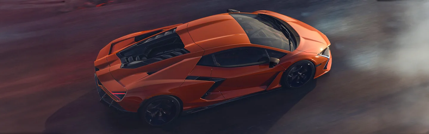 top view of an orange 2026 Lamborghini Revuelto