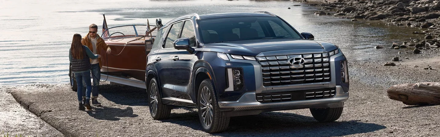 2024 Hyundai Palisade Specs front side view blue