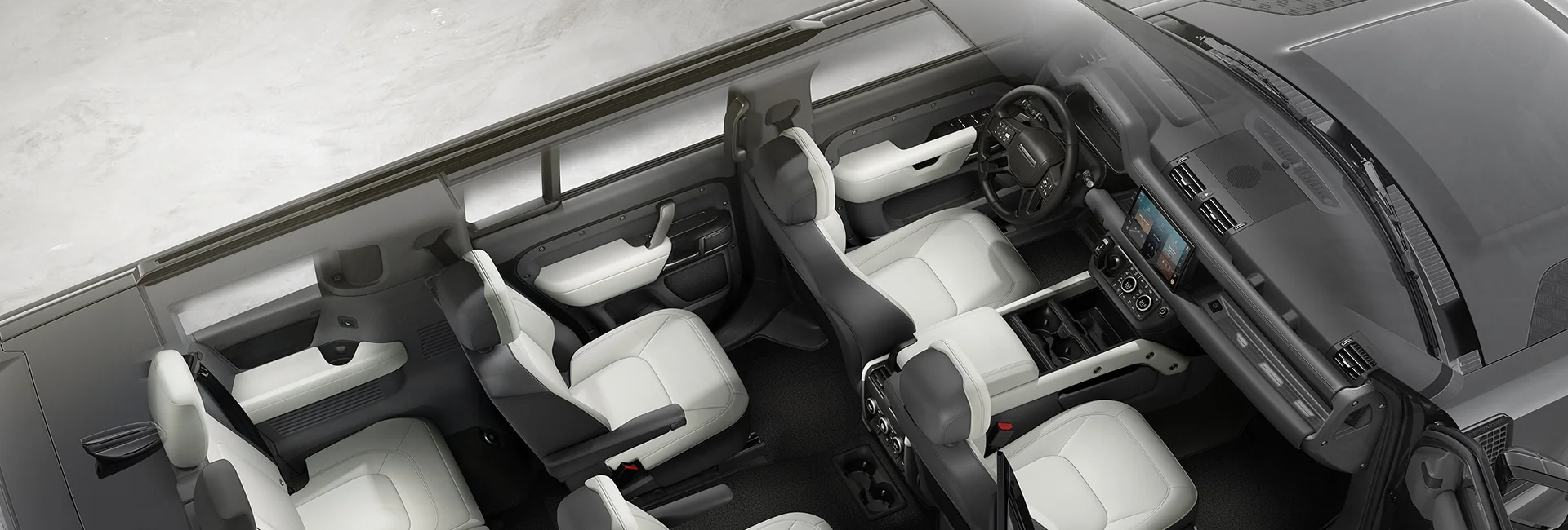 top view of the interior of a 2025 Defender