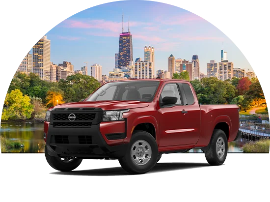 a red Nissan Truck