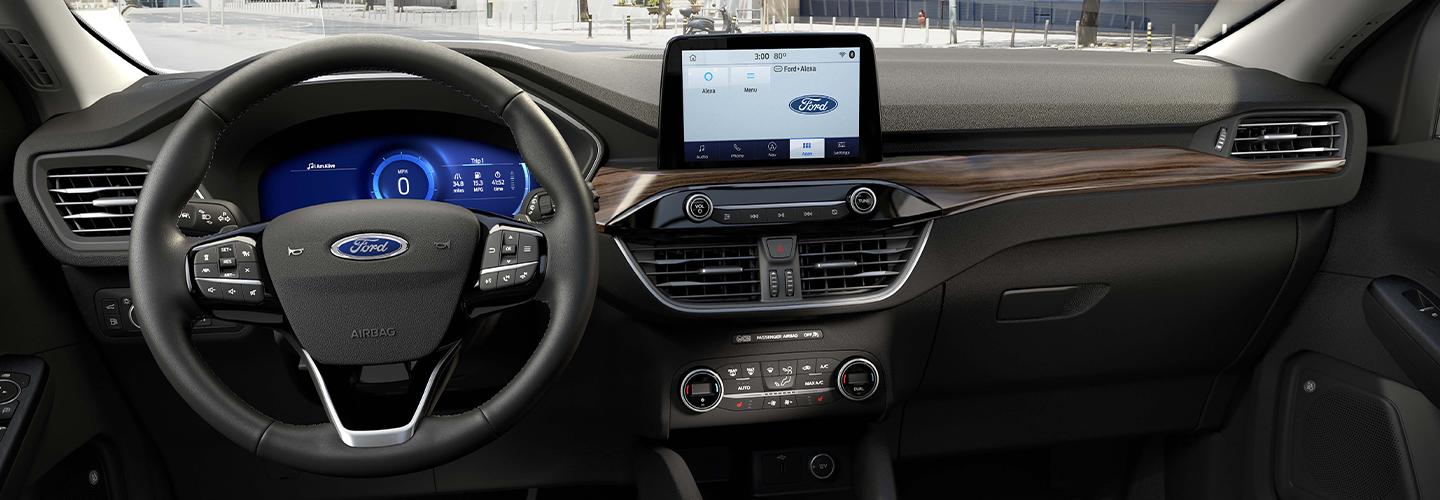 Front view of the 2021 Ford Escape infotainment system