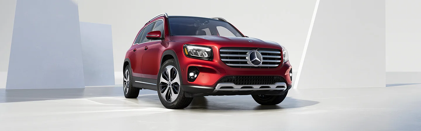 red Mercedes-Benz GLB front