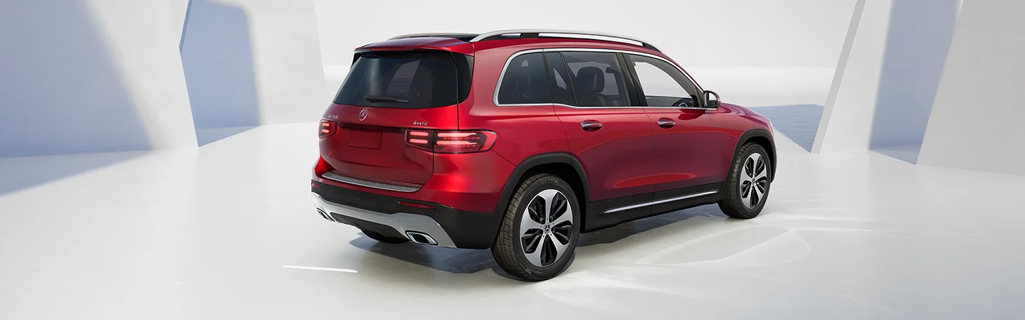 red Mercedes-Benz GLB rear view