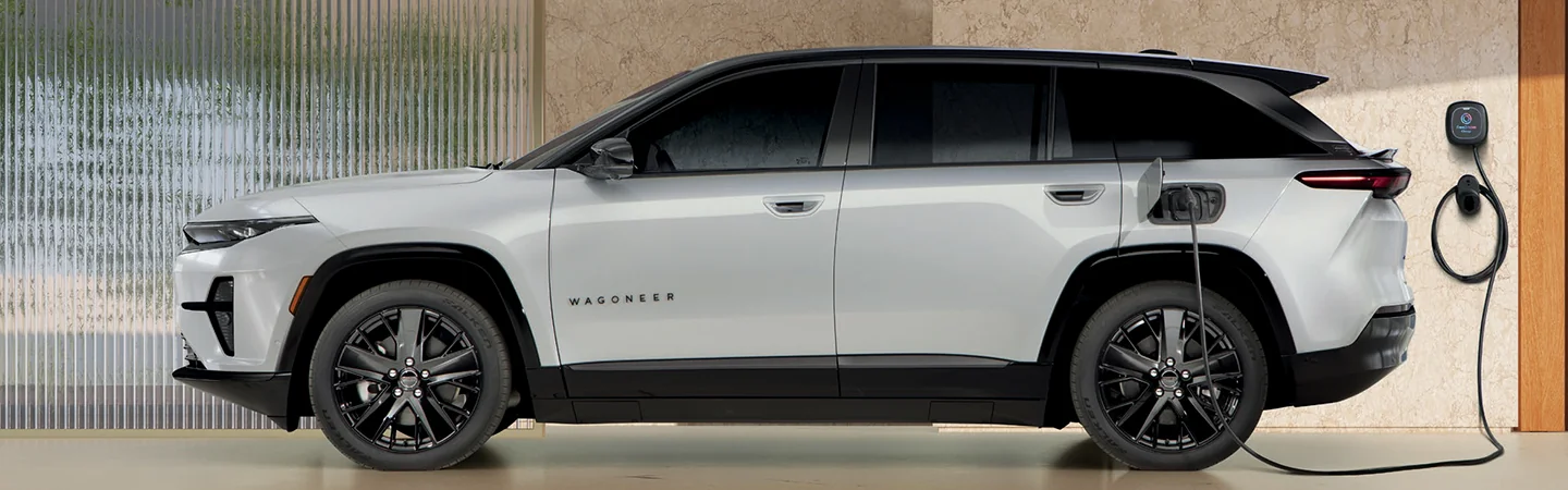 white 2025 Wagoneer S charging