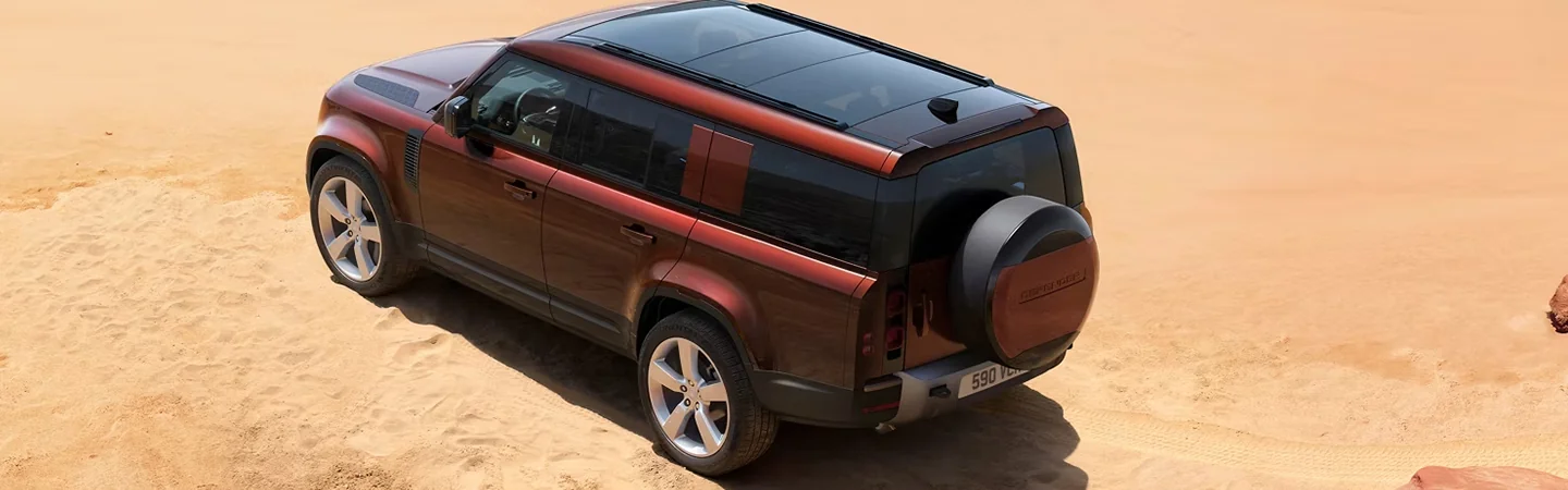 2024 Defender 130 Specs top view in brown 
