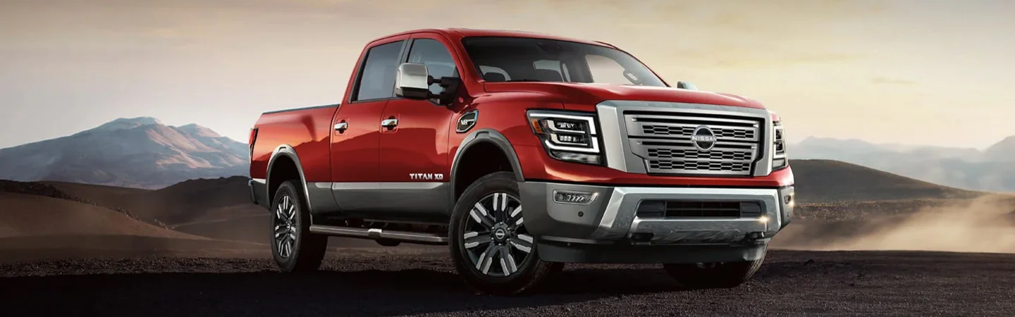 2024 Nissan Titan Specs front side in red 