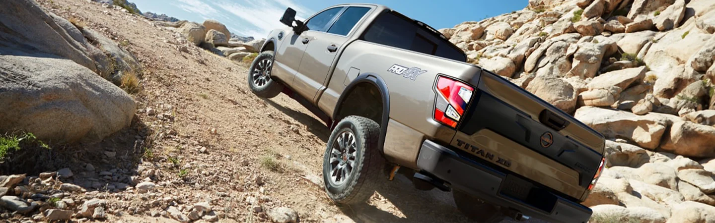 2024 Nissan Titan Specs side back in brown 