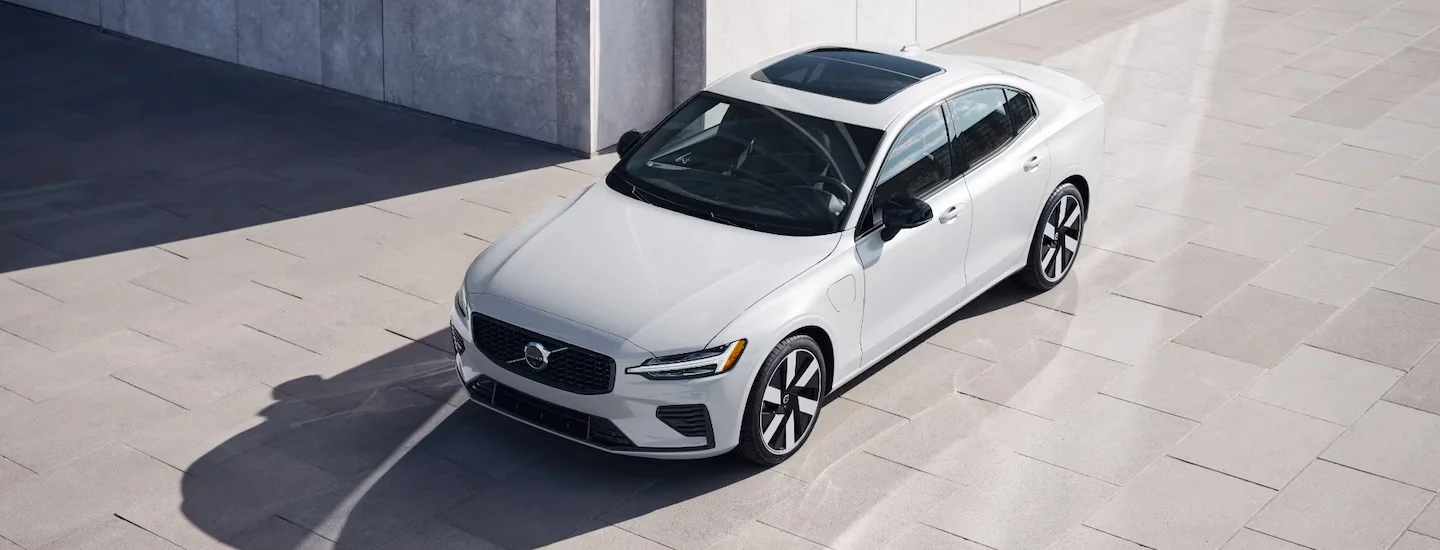Top view of a parked 2024 Volvo S60 Recharge