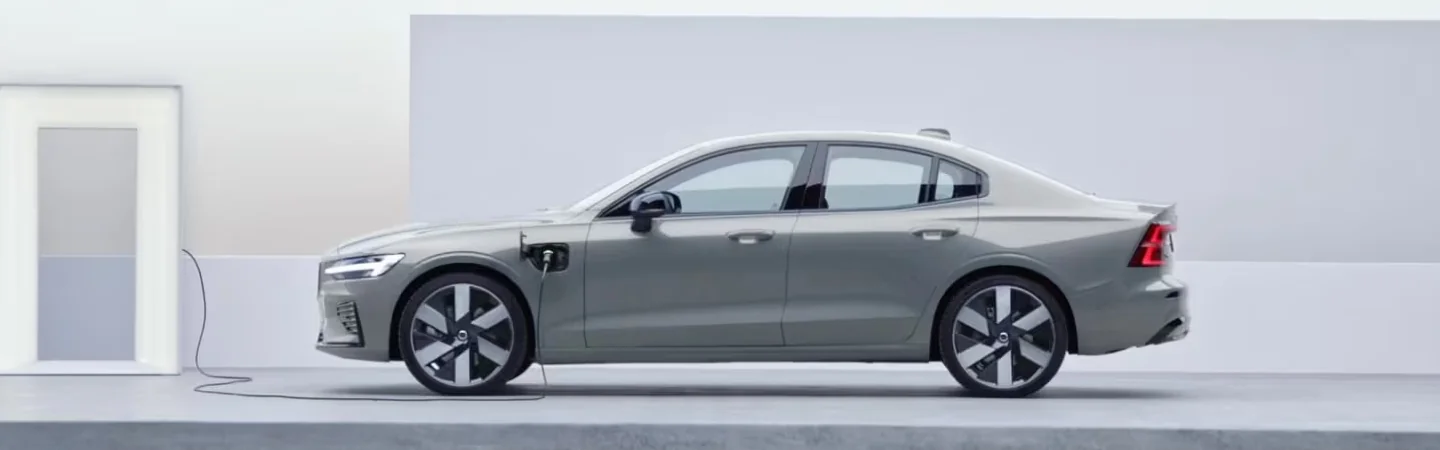 Side view of a parked 2024 Volvo S60 Recharge