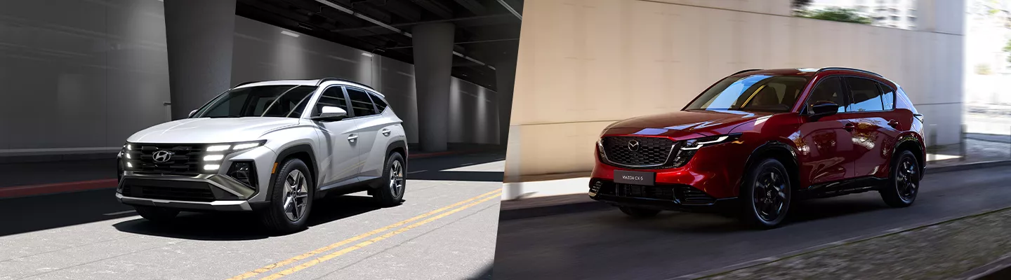 2025 Tuscon and 2026 Mazda CX-5 side by side