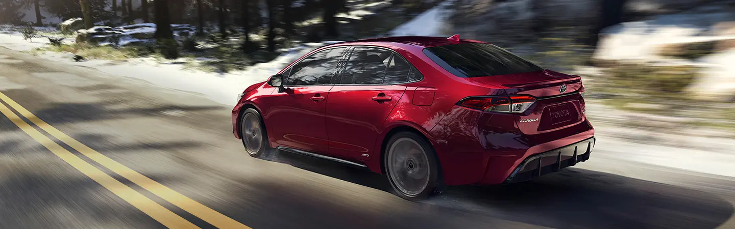 red side view of Corolla