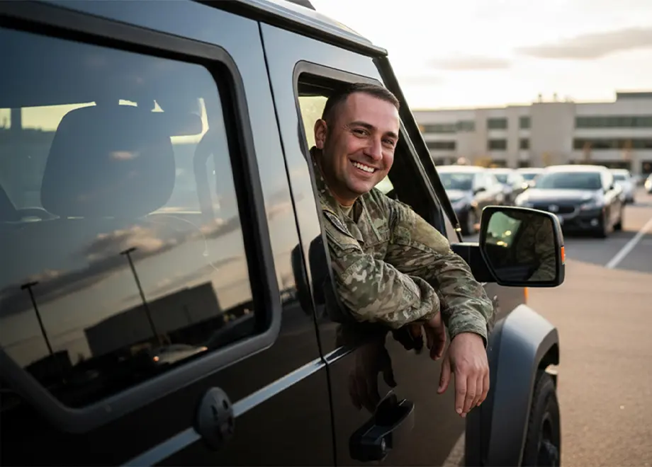 soldier with a new truck