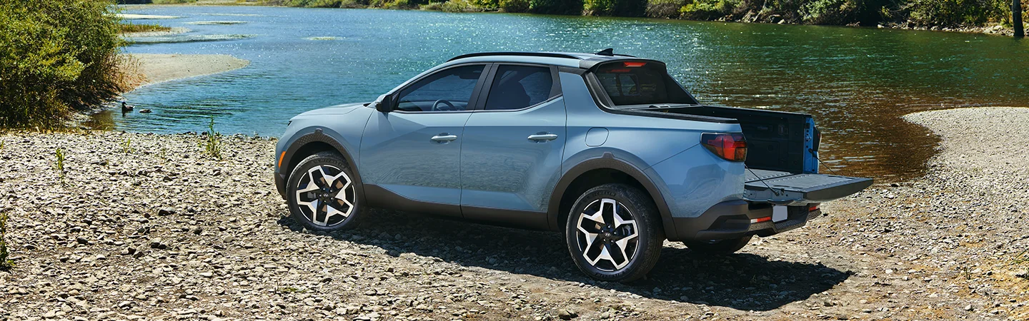 sky blue 2025 Hyundai Santa Cruz off-road driving