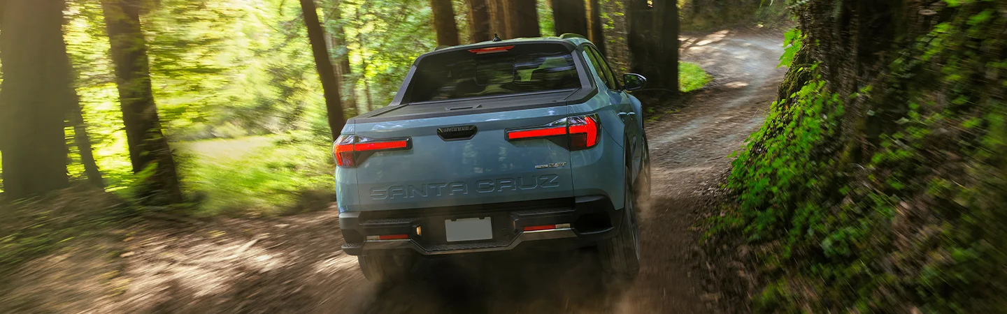 sky blue 2025 Hyundai Santa Cruz in forest