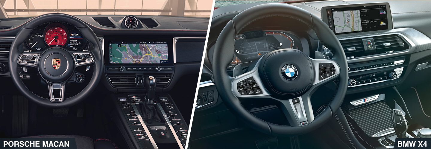 2021 Porsche Macan vs. BMW X4 Interior