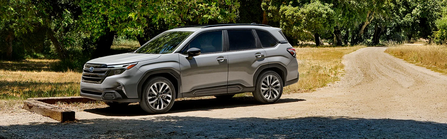 2025 Subaru Forester driving on a dirt road in Waco, TX
