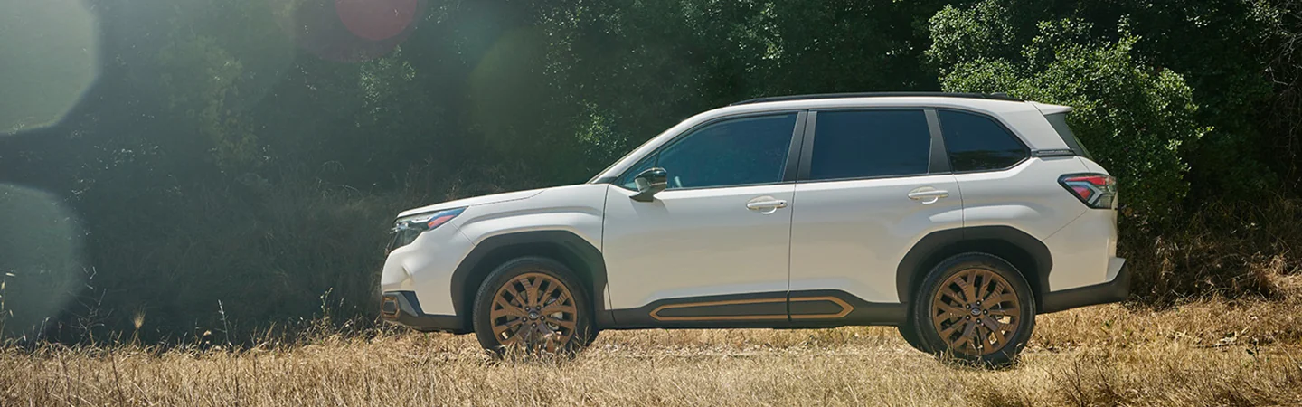 2025 Subaru Forester parked in a wooded area in Waco, TX