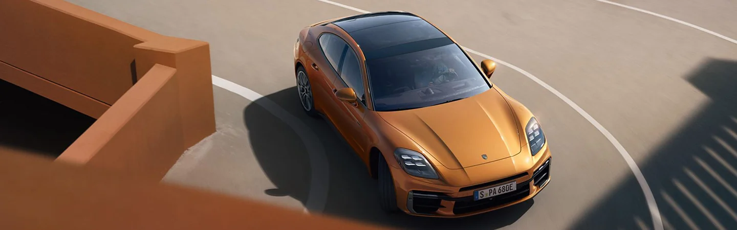 2024 Porsche Panamera Specs top view in orange
