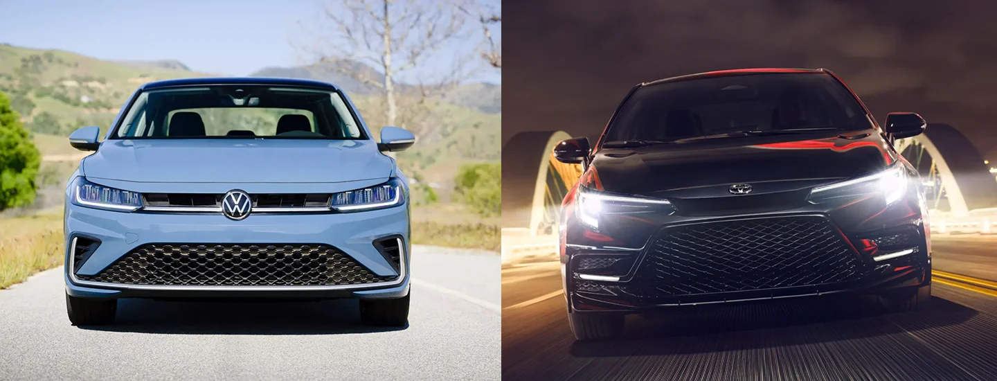 2024 Volkswagen Jetta and Toyota Corolla side by side