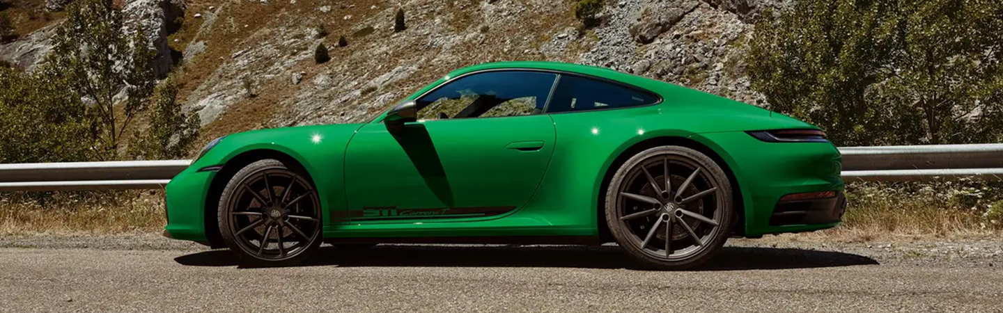 2024 Porsche 911 Carrera green side view