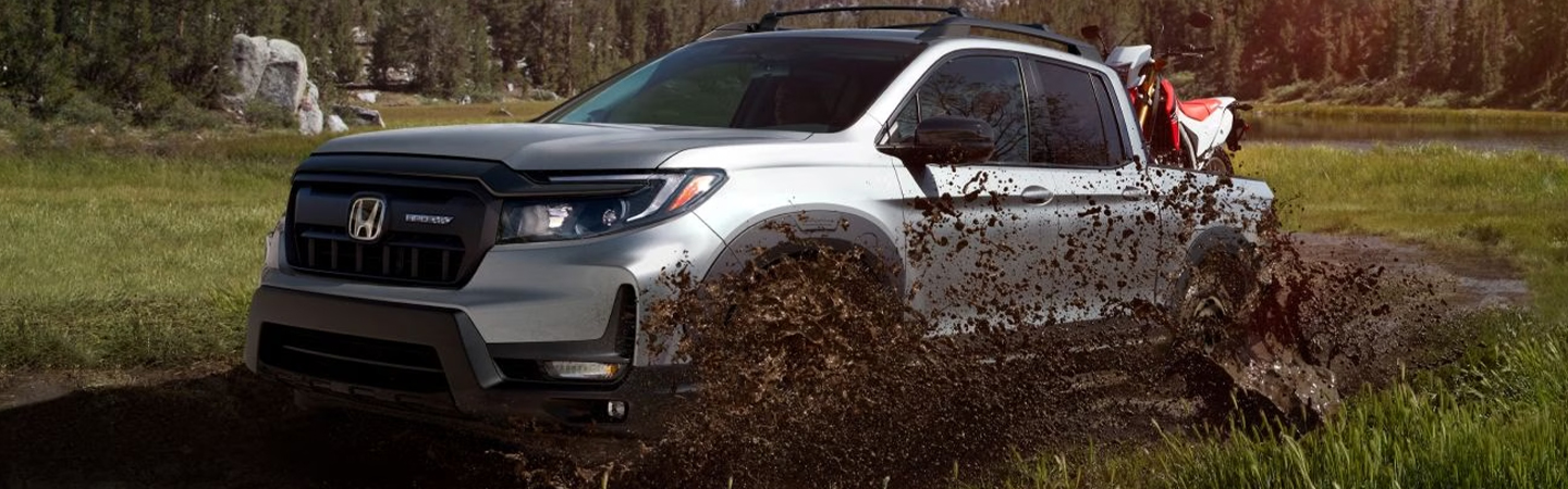 2024 Honda Ridgeline front side in silver