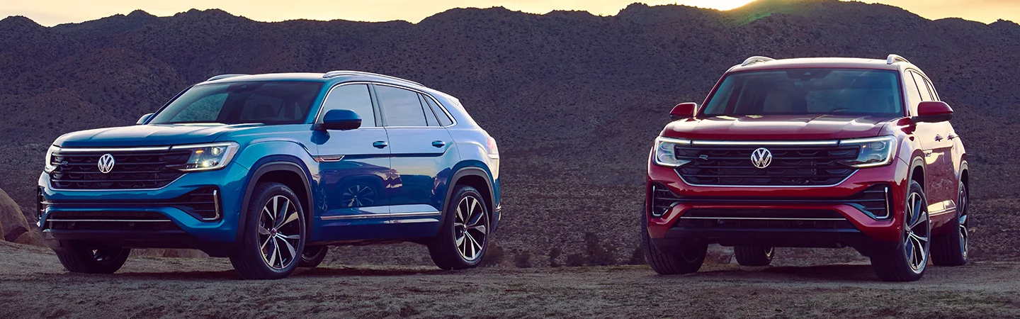 2025 Volkswagen Atlas Comparison blue redcolor frontview