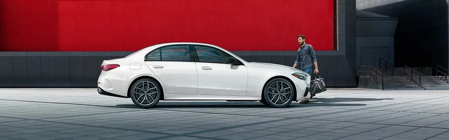 2024 Mercedes C-Class side front in white