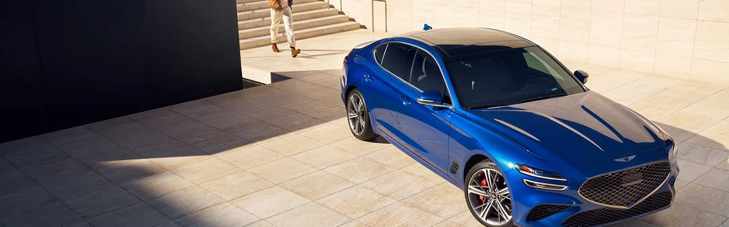 2024 Genesis G70 Horsepower front view blue