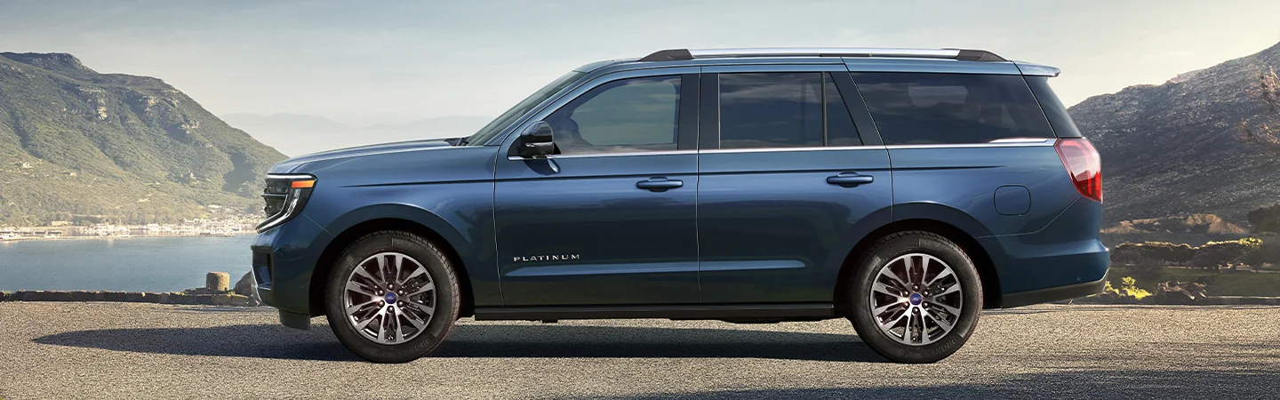 2025 Ford Expedition Blue color car standing on road