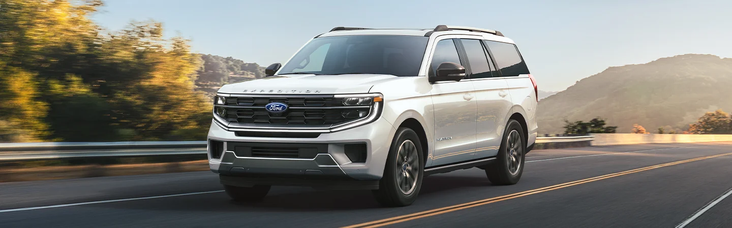 2025 Ford Expedition White color car on highway