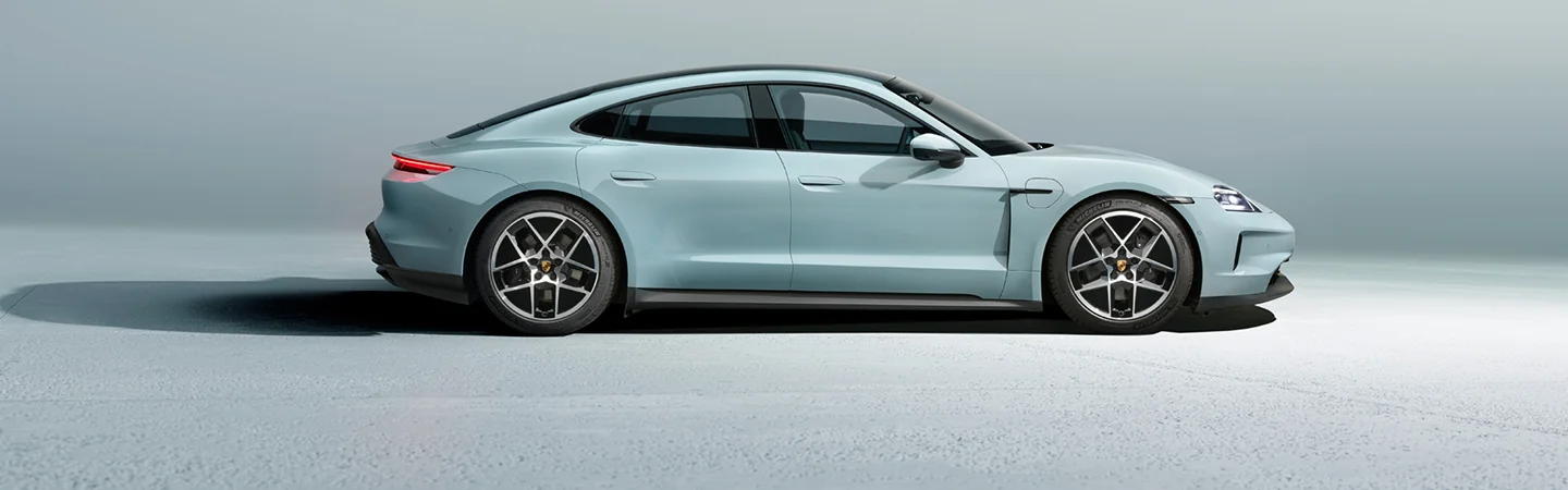 passenger side view of a 2025 Porsche Taycan