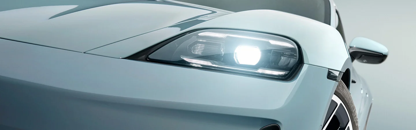 front headlight view on the 2025 Porsche Taycan
