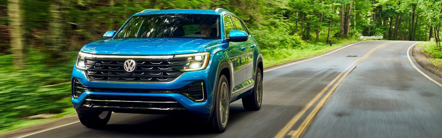 2024 VW SUV Comparison blue color frontview