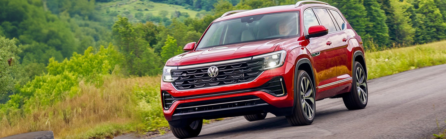 2024 VW SUV Comparison red color frontview