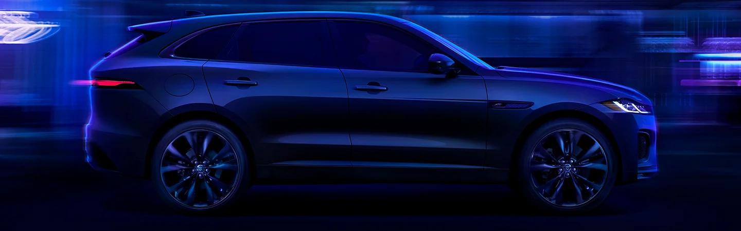 2024 Jaguar F-PACE blue side view