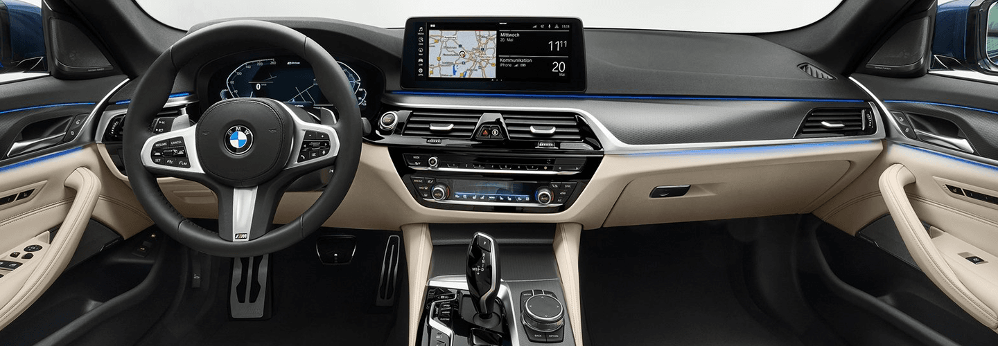 Interior view of a 2021 BMW 3 Series dashboard