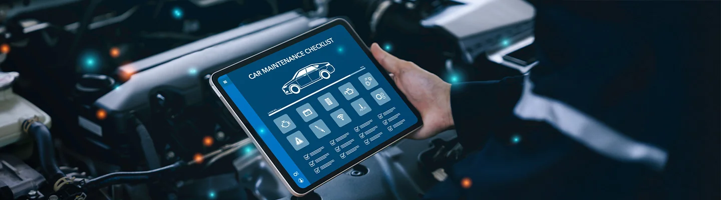 Service tech running diagnostic