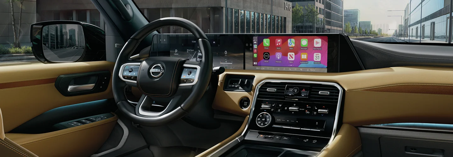 Interior view of a the dashboard of a 2025 Nissan Armada