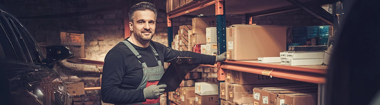 parts representative taking stock in parts detpartment