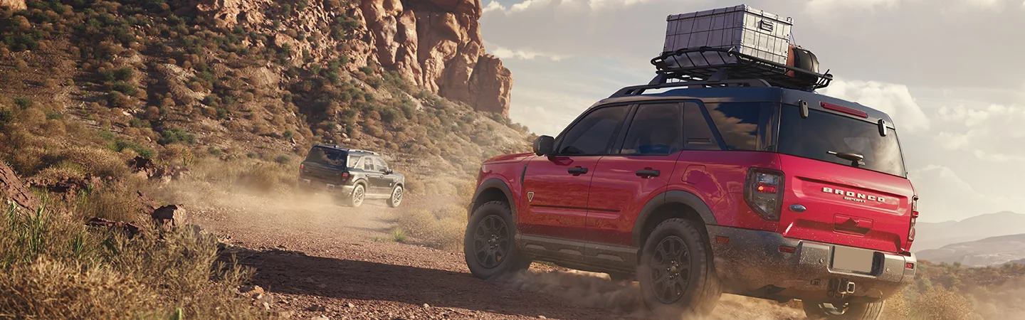 red 2025 Ford Bronco Sport off-roading driving
