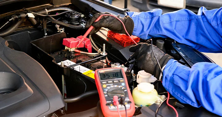 Battery being serviced
