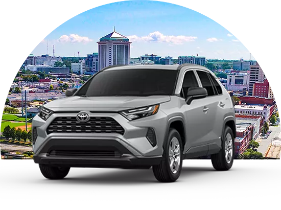 Toyota SUV Parked in front of a cityscape