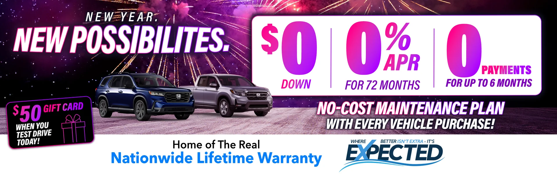 New Year new possibilites Celebrate in a new Honda today