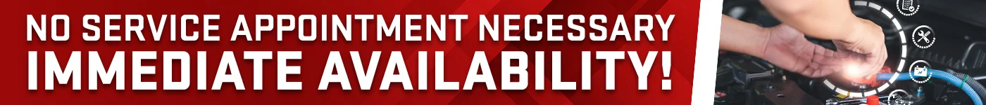 No Service Appointment Necessary Immediate Availability!