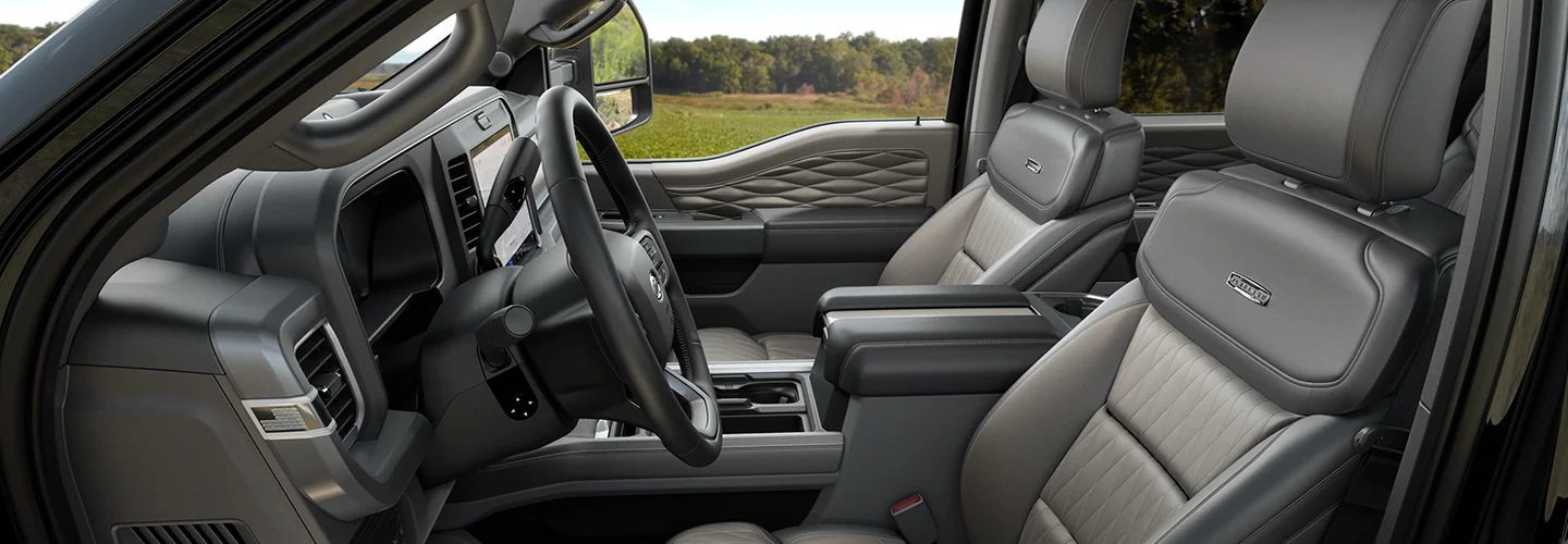 Interior view of a 2025 Ford F-250 Super Duty