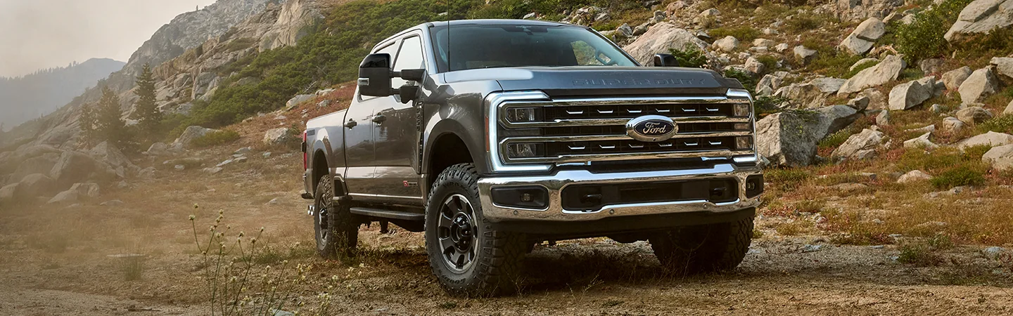 2025 Ford F-250 Super Duty parked on a mountain road